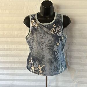 Lotus Women's Baby Blue Sleeveless Tank Top Size Large Casual Summer Shirt
